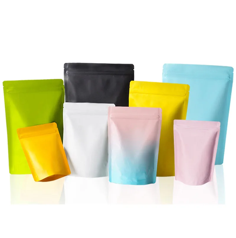 Big Sizes Matte Stand Up Pouches Smell Proof Bags Zip Lock Plastic Bags Doypack Coffee Food Powder Storage Ziplock Bags 50pcs