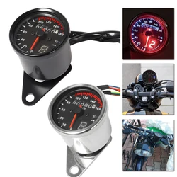 Universal 12V Motorcycle Speedometer Odometer LED Digital Indicator Dual Speed Meter Dash Board Instruments Gear for Cafe Racer