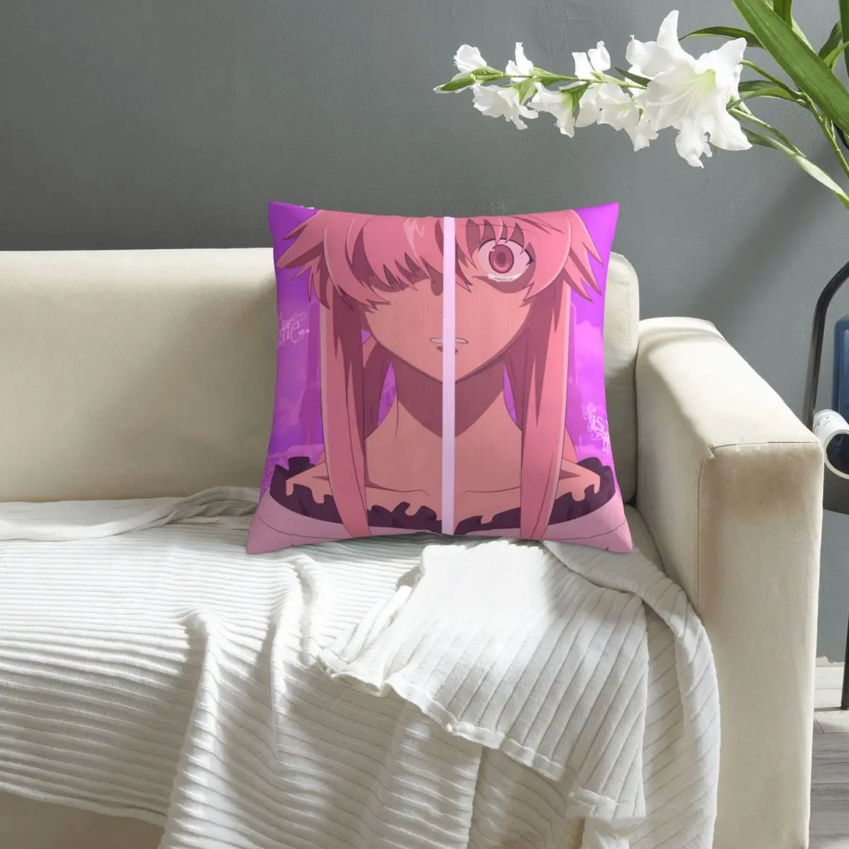 

Yuno Gasai pillowcase printed cushion cover sofa waist pillow pillow cover