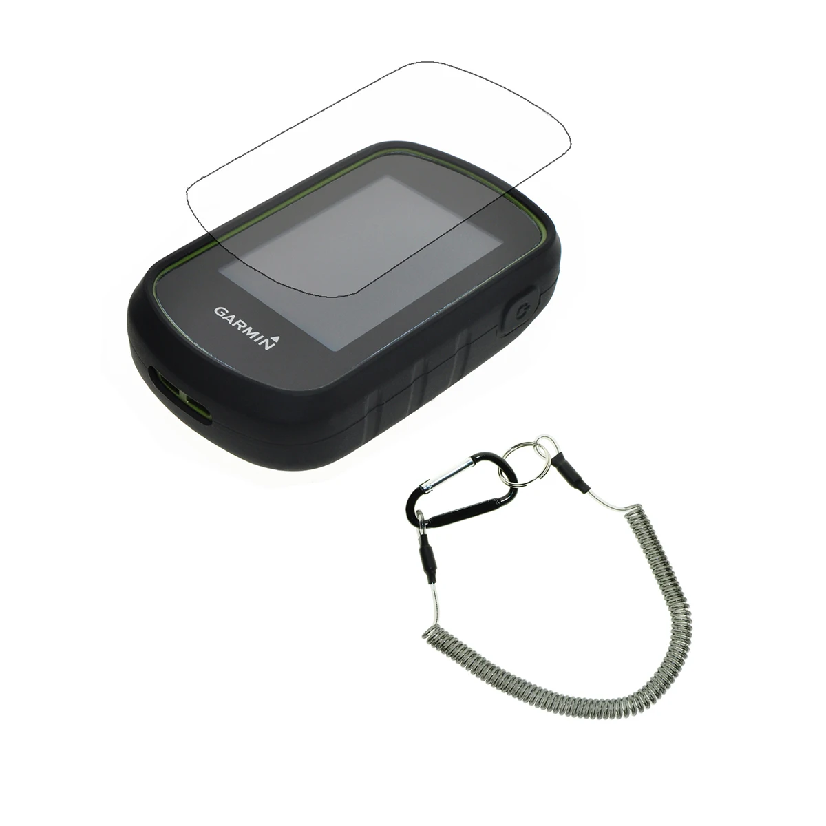 Protect Case Cover+Retractable Stretch Coiled Lanyard Rope+Screen Protector for Garmin eTrex Touch 25 30 35 35T 25T