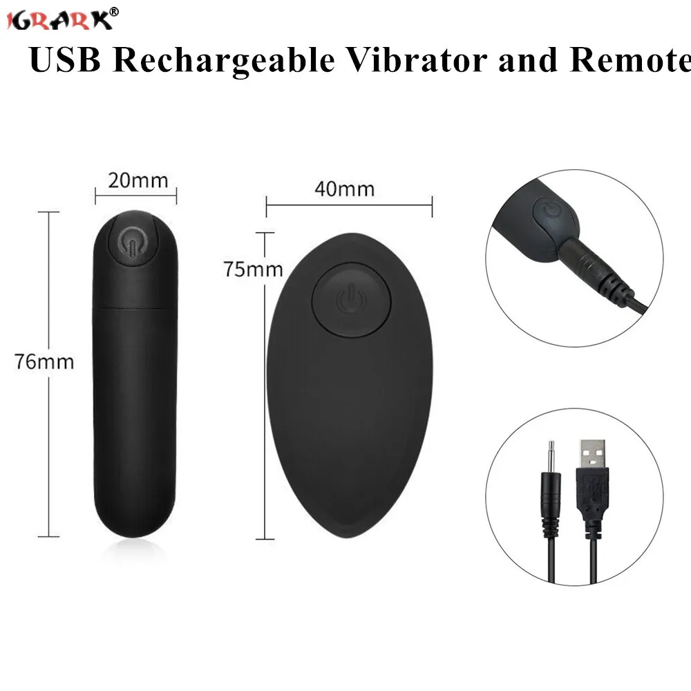 USB Charge Remote Control Mini Powerful Bullet Vibrator Clitoris Stimulator Vaginal Adult Sex Toys for Women Masturbator Shop