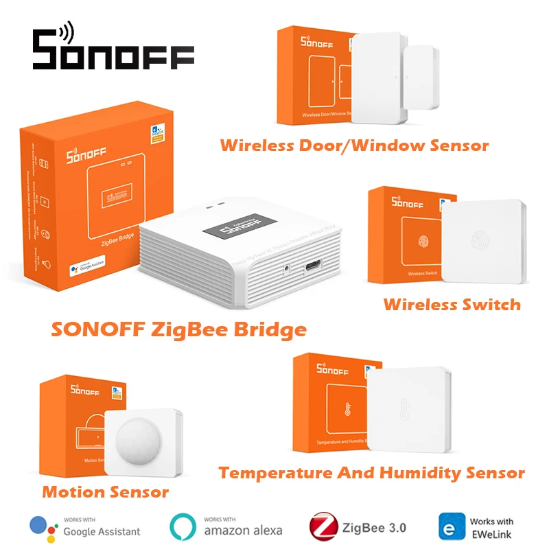 SONOFF SNZB-02 ZigBee sensore di temperatura e umidità notifica in tempo reale eWeLink lavora con Alexa Google Home SONOFF ZBBridge