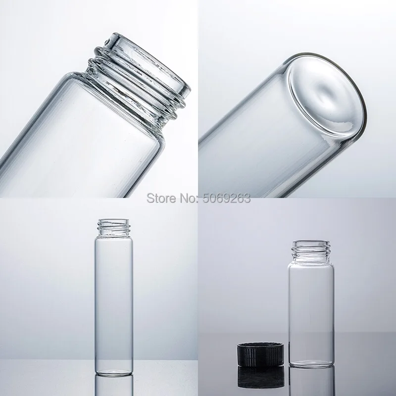 2mL-60mL Glass Sample Vial Laboratory Reagent Bottle Small Clear Transparent Medicine Vials for Chemical Experiment