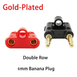 1/2/5Pcs Gold-plated Double Row 4mm Banana Plug Cable Connector 4mm Dual Banana Audio Speaker Screw Cross Plug Wire Terminals