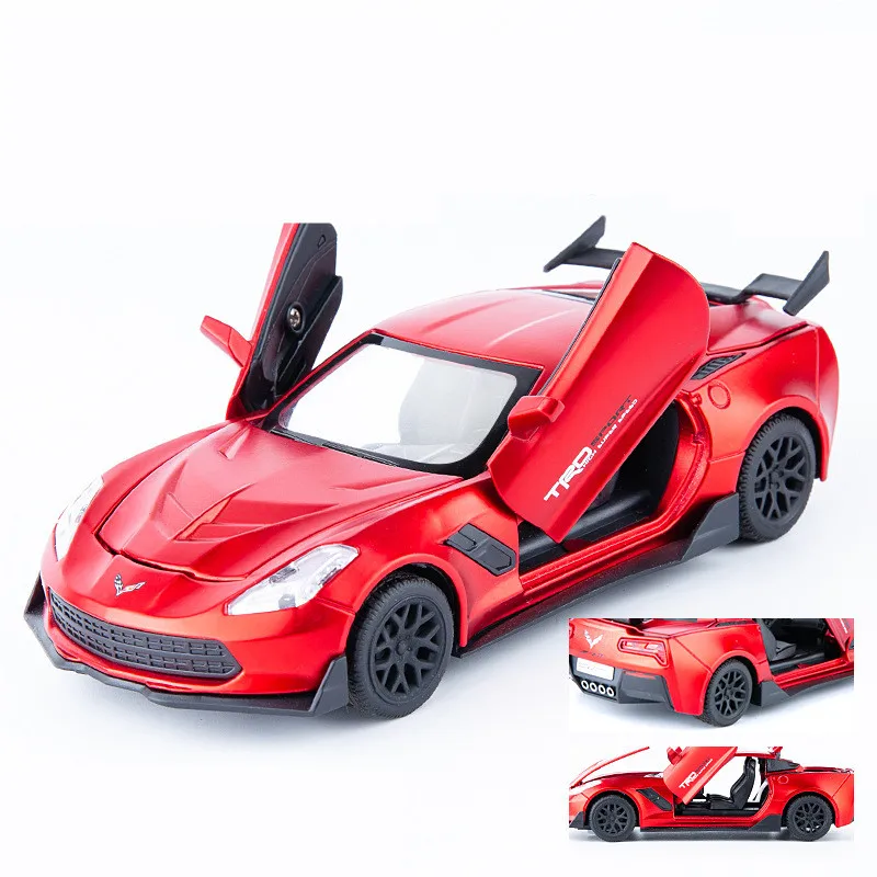 Nouveaux produits vente 1:32 Corvette sport voiture modèle en alliage, simulation métal son et lumière tirer arrière jouet modèle voiture, livraison gratuite