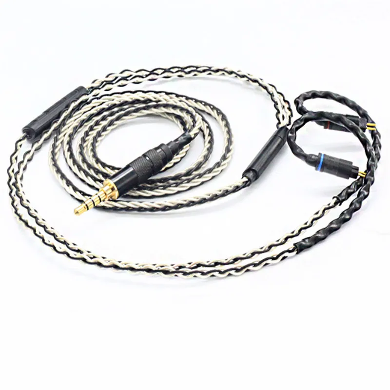 DIY kabel do słuchawek posrebrzany przewód z mikrofonem mmcx/0,78mm/IE80/A2DC/IM50