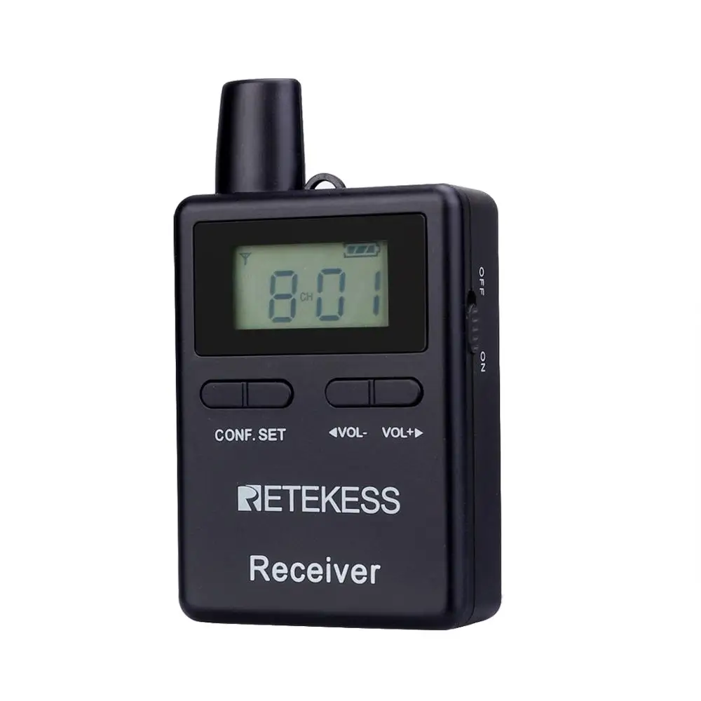 Retekess TT109 Wireless Tour Guide System Receiver 50 Channels For Excursion Traveling Museum Church Translation Meeting Factory