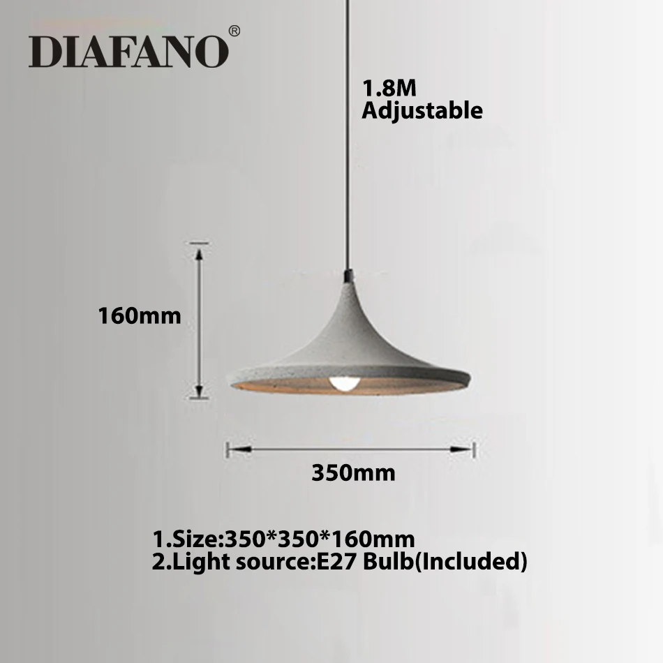 الرجعية لوفت ملموسة قلادة ضوء E27 LED الصناعية ديكو عصابة مصباح الاسمنت E27 لجزيرة المطبخ غرفة نوم غرفة المعيشة مقهى #5