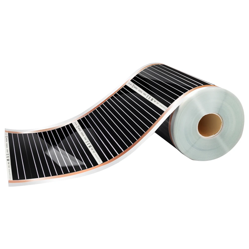 220W/M2 Far-Infrared Electric Floor Heating Film AC220V 50cm Width All Size Warming Mat Suitable for Floor Ceiling Wall