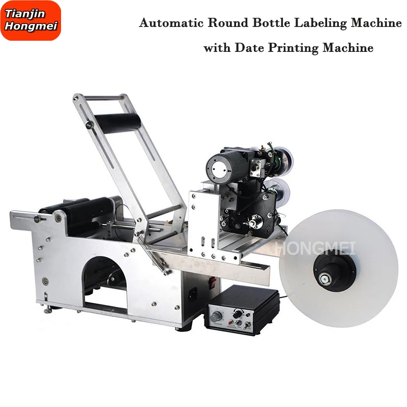 

Semi Automatic Labeling Machine Medicine Manual Round Bottle Sticker With Date Printing Machine Self Adhesive Labeler