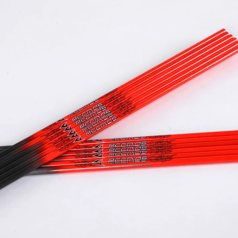 6pcs Pure Carbon Arrow Shaft Spine 300 340 400 500 600 700 800 ID 6.2mm OrangeTube DIY Archery for Bow Hunting Shooting