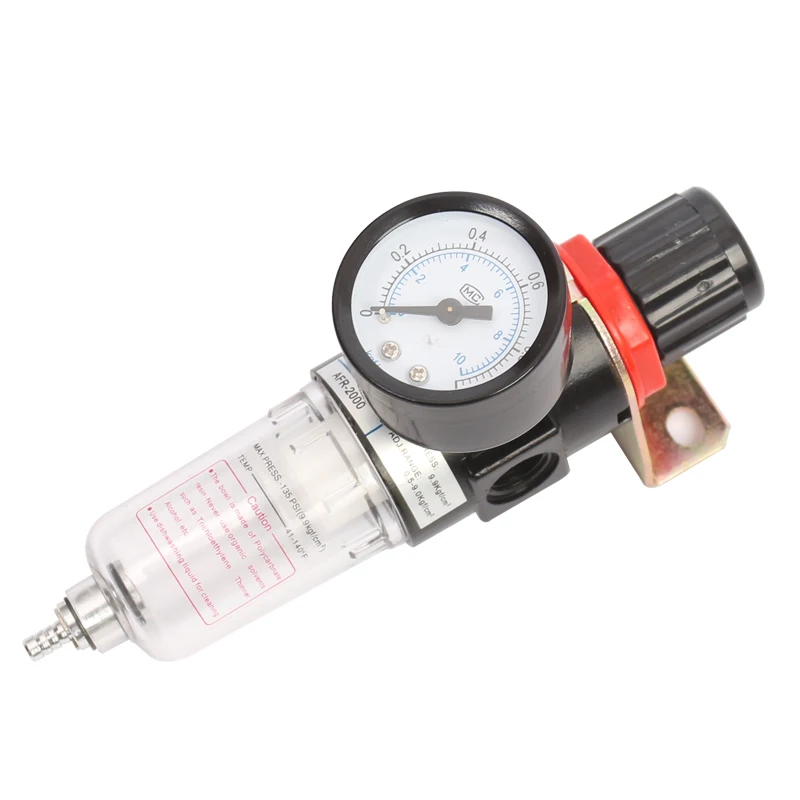 Pneumatic Air Source Treatment Filter AFR2000 Adjustable Pressure Gauge 1/4\