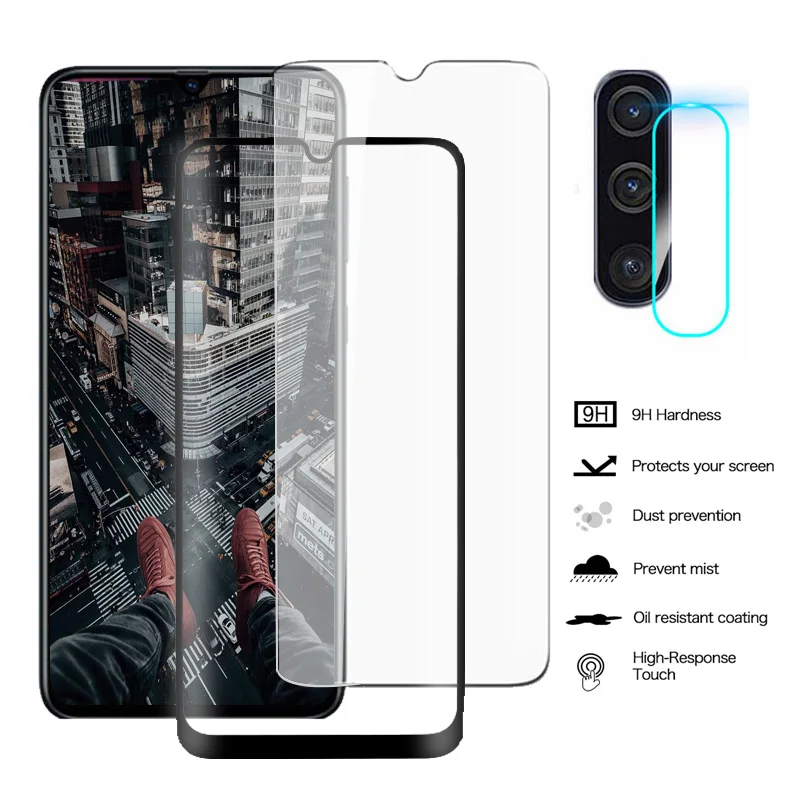 2 In 1 for Samsung Galaxy A 50 30 40 20 70 S Screen Protector Tempered Glass A20 A30 A40 A70 A50 A20E A30S Camera Lens Film Set