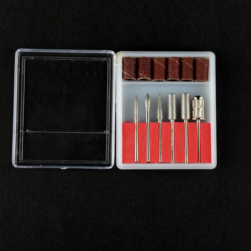 6pcs/box Nail Drill Kit Bits File For Electric Drills And Filling System Pedicure Drill Set Nail Drill Machine Accessories