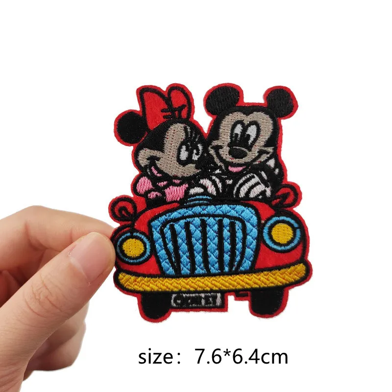 Kawaii Mickey Mouse Mickey Minnie Cloth Paste Castle Clothes Decoration Iron on Patches Embroidery Patches for Clothing