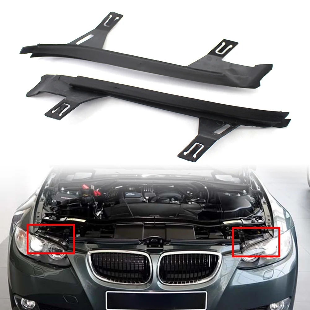 2Pcs/Pair ABS Auto Upper Headlight Gaskets Left+Right For BMW E92 E93 3 Series 2006 2007 2008 2009