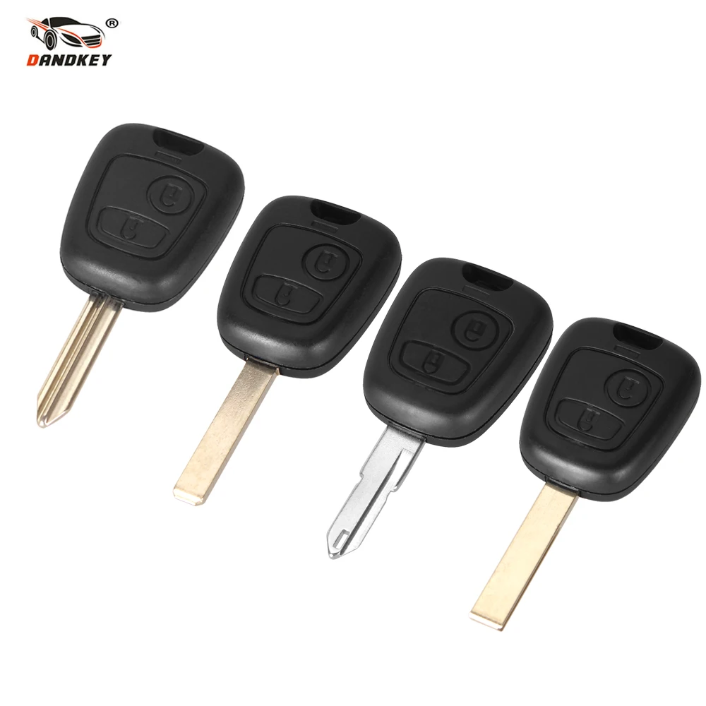 Dandkey 2 Buttons Replacement Car Key Case Shell Blank For Citroen PARTNER HU83/VA2/NE73/SX9 Blade