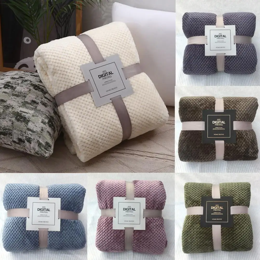 Super Soft Blanket Flannel Aircraft Sofa Use Office Children Blanket Towel Travel Fleece Mesh Portable Car Travel Cover Blanket