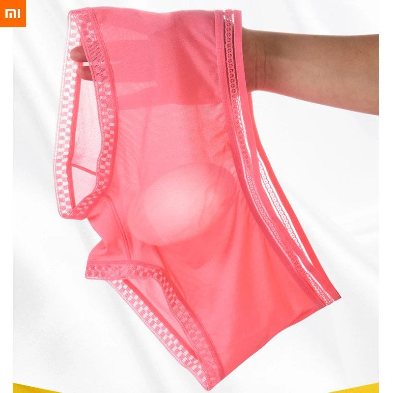 3pcs/lot xiaomi youpin 3D underwear men’s summer new translucent ice silk boxer shorts one piece sexy men’s youth underwear