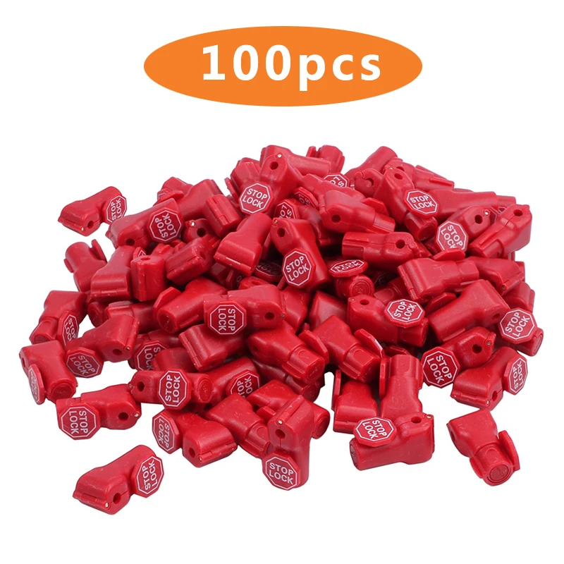 100 pcs/Bag Red 6mm EAS Security Tag stop lock hook security display hook  Anti Theft Stoplock