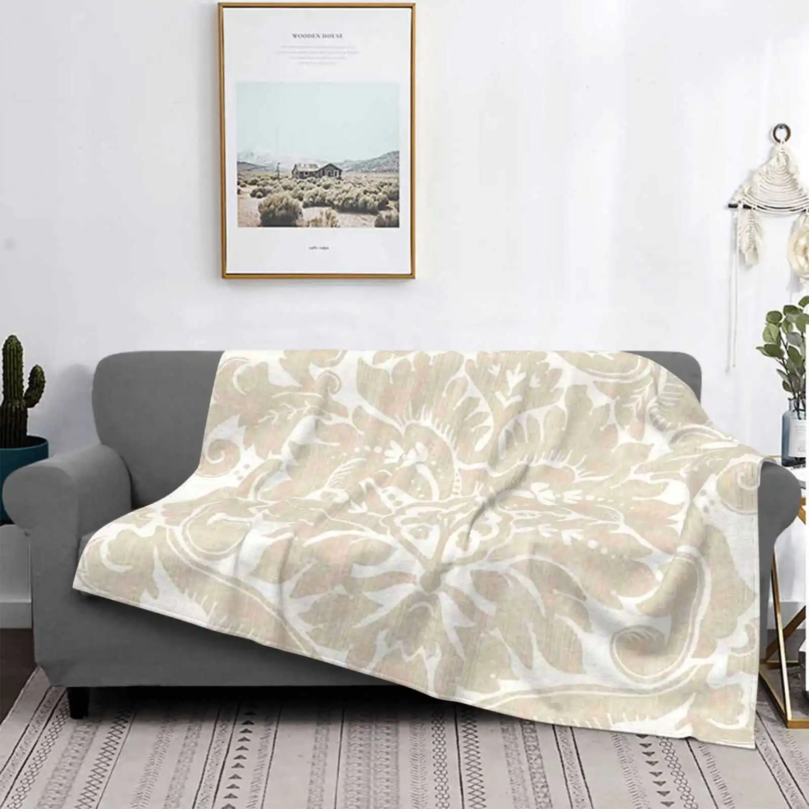 Classical Damask Islamic Gold Air Conditioning Blanket Travel Portable Blanket Damask Islamic Gold Arabic Luxury Classic