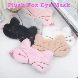 Cartoon Plush Fox Sleep Eye Mask Travel Naps Lightproof Eye Cover for Women Man Colorful Sleep Eye Patches Soft and Breathable