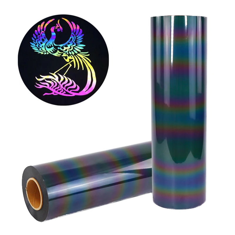 

Reflective Heat Transfer Vinyl Rainbow Iron On Vinyl For Silhouette Cameo Easy Cut And Weed 200cm OR 300cm HTV Roll DIY Clothes