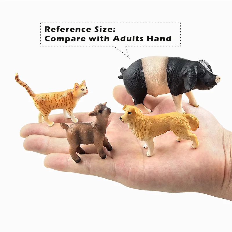 Miniatura Modelo Animal Figurines, Porco Pequeno, Gato, Cão, Coelho, Cabra, Ovelha, Pato, Decoração em miniatura do jardim de fadas, Acessórios para