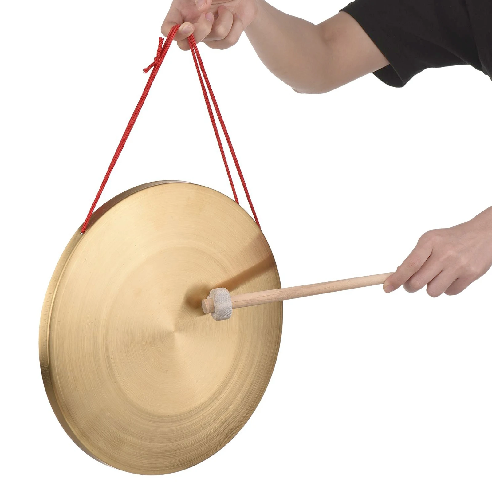 22 / 30 cm Hand Gong Cymbals Brass Copper Gong Chapel Opera Percussion Instrument with Round Play Hammer