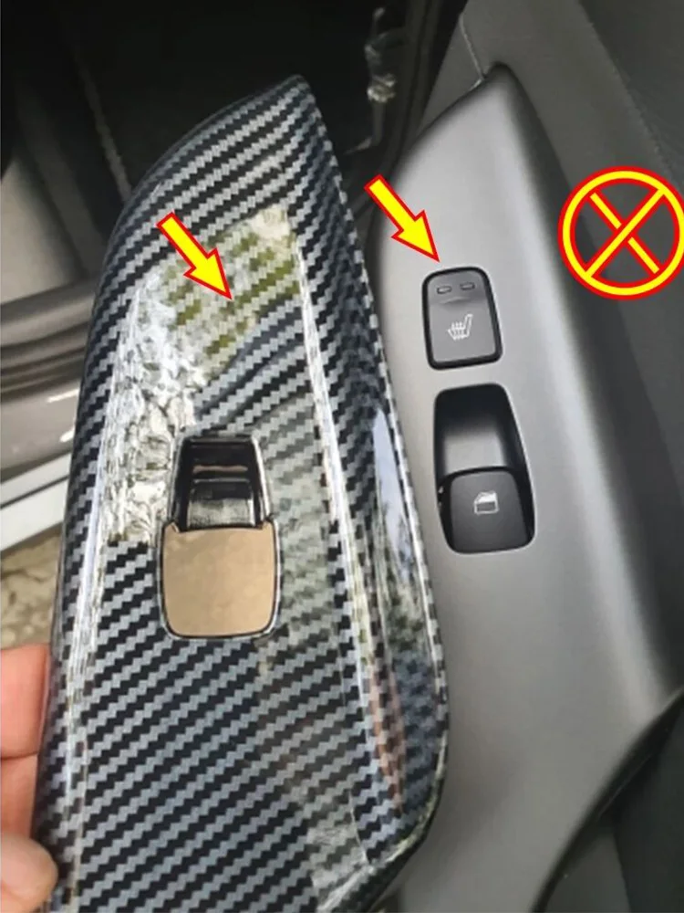 For Hyundai Kona Encino 2018 2019 ABS Carbon Fibre LHD Window Glass Lift Door Panel Cover trim Car Styling Accessories 4PCS