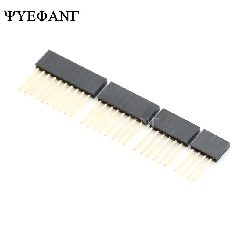 10pcs Single row 2/3/4/6/8/10/15 Pin 2.54mm Stackable Long Legs Femal Header Connector For Arduino Shield