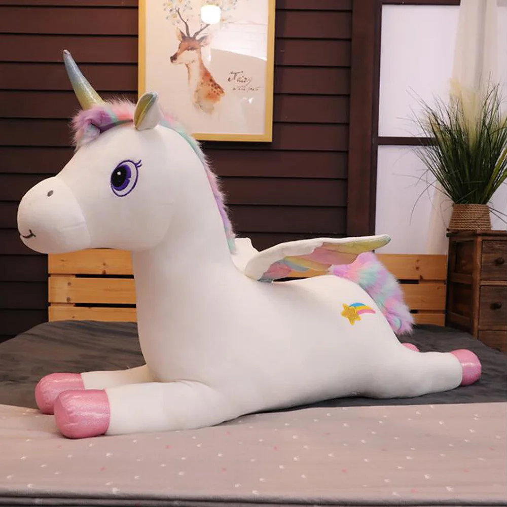 Creative Horse Children Plush Stuffed Toy Birthday Gift Cute Unicorn Horse Sleeping Pillow