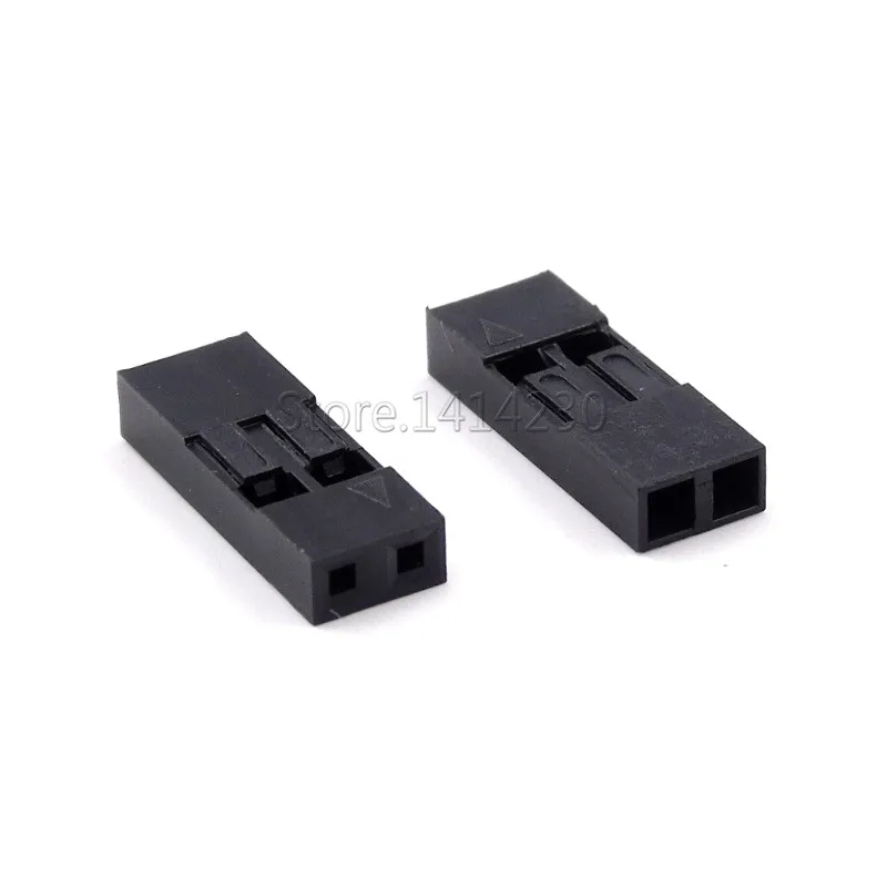 100Pcs Dupont Plastic Shell 2Pin 2.54mm Dupont Connector 2P
