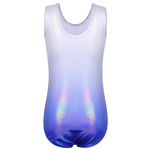 Imagen 2 del producto BAOHULU, leotardo de Ballet para adolescentes para niñas, traje de práctica de gimnasia sin mangas, mono de Color degradado, Ropa de baile con lentejuelas, mono