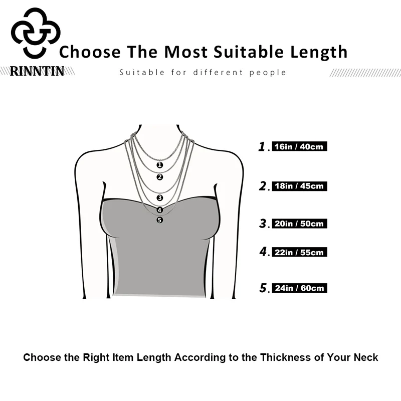 Rinntin 925 Sterling Silver Snake Thick Chain Necklace for Women Men 40/45/50/55/60cm Fashion 8 Sided Neck Chain Jewelry SC19