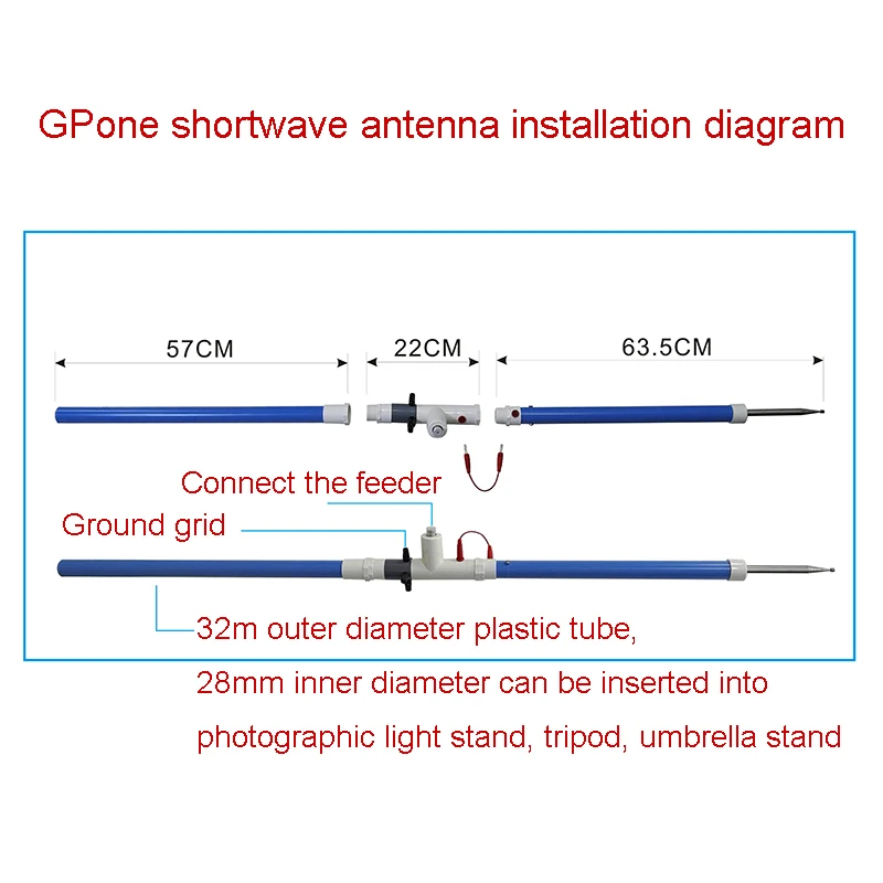 By BG8GVJ Outdoor short wave HF Amateur radio short wave antenna indoor balcony For Xiegu G90  Guohe Q900