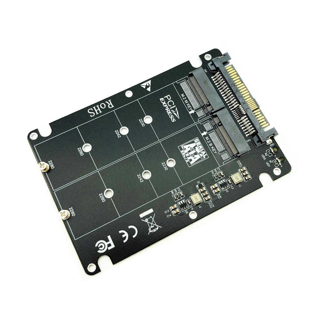 데스크탑 컴퓨터 PC용 어댑터 컨버터, M.2 SSD to U.2 어댑터, M.2 NVMe SATA-Bus NGFF SSD to PCI-e U.2 SFF-8639 PCIe M2 어댑터, 2 in 1