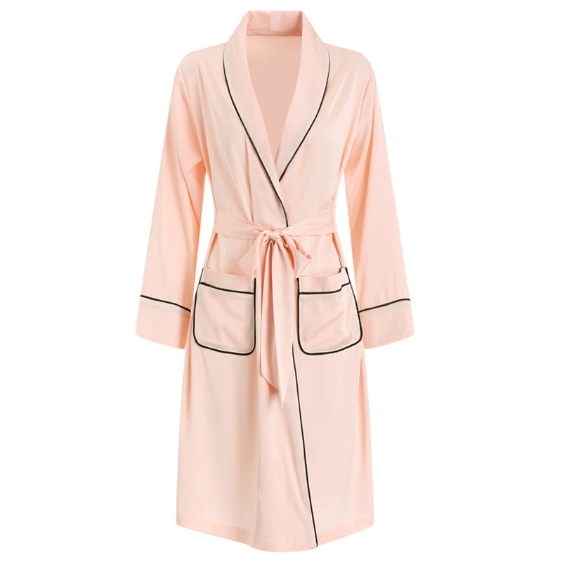 CINOON Satin Robe Female Intimate Lingerie Sleepwear Silky Bridal Wedding Gift Kimono Bathrobe Gown Nightgown Sexy Nightwear