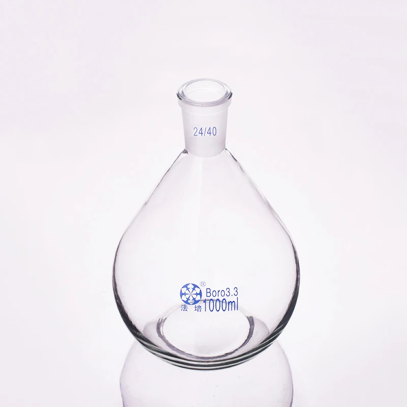 

Evaporation bottle 1000ml,Flask eggplant shape,short neck standard grinding mouth 24/40,Eggplant-shaped flat bottom flask