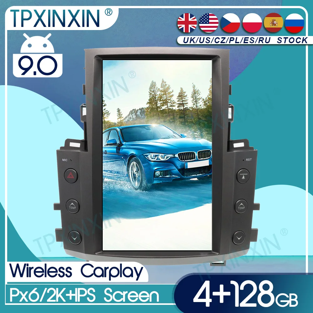 For Lexus LX570 2007 2008 - 2015 Android 9 Carplay Radio Player Car GPS Navigation Head Unit Car Stereo Multimedia Player