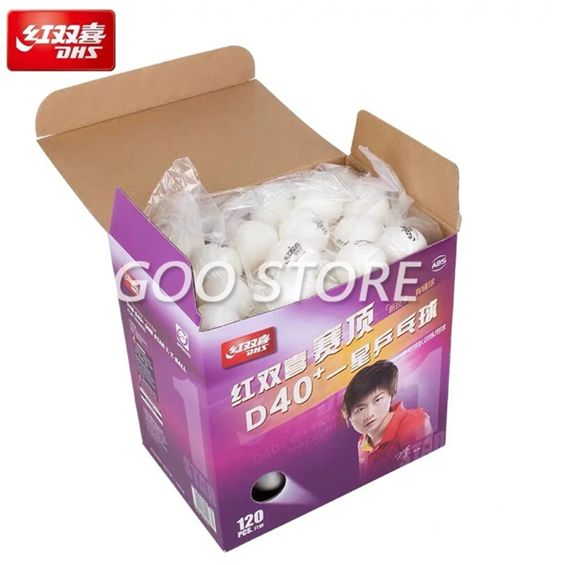 DHS Table Tennis Ball 120 Balls 1 Star D40+ Balls Table Tennis Training ABS Seamed Poly Plastic Ping Pong Balls