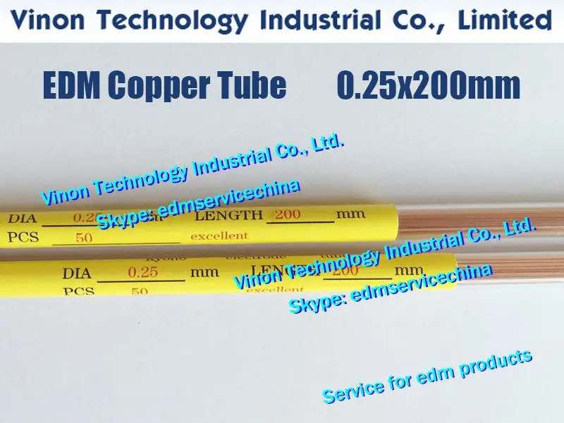 Imagem -02 - Tubo de Cobre de um Único Canal Tubo de Cobre Edm Eletrodo Único Furo Dia. 0.25 mm 200 mm de Comprimento para a Broca de Edm 50 Peças Lote 0.25x200 mm