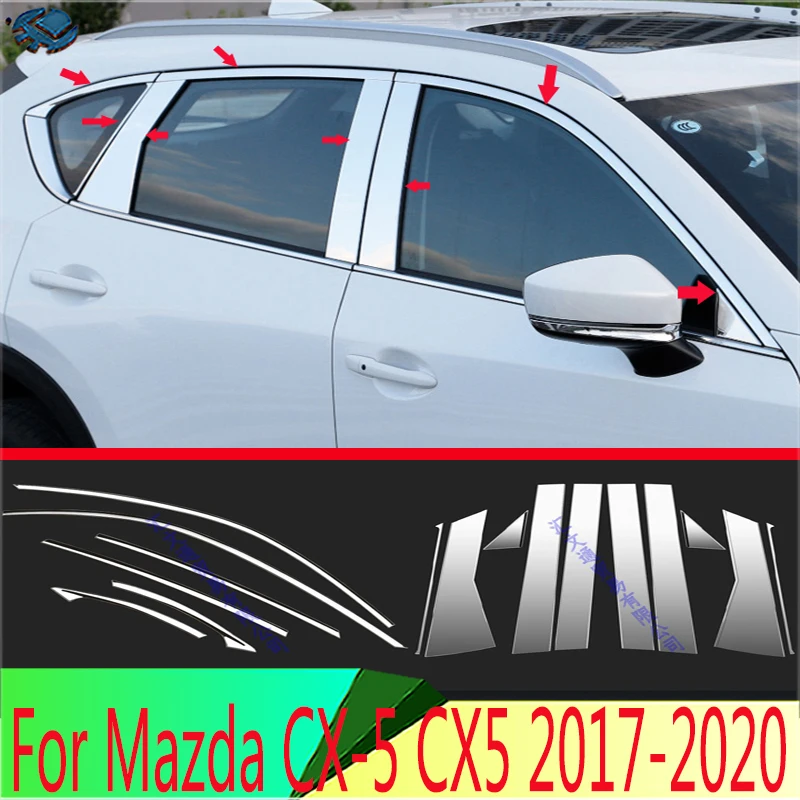 

Для Mazda CX-5 CX5 2017 2018 2019 2020 стильная палочка из нержавеющей стали оконная отделка