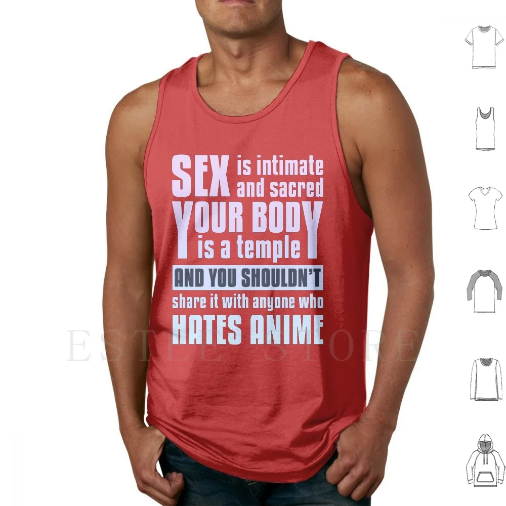 / Anime Fan Message Tank Tops Vest Funny Anime Weeaboo Trash Yandere Tsundere Yuuki Asuna Asuka Langley Soryu Faye