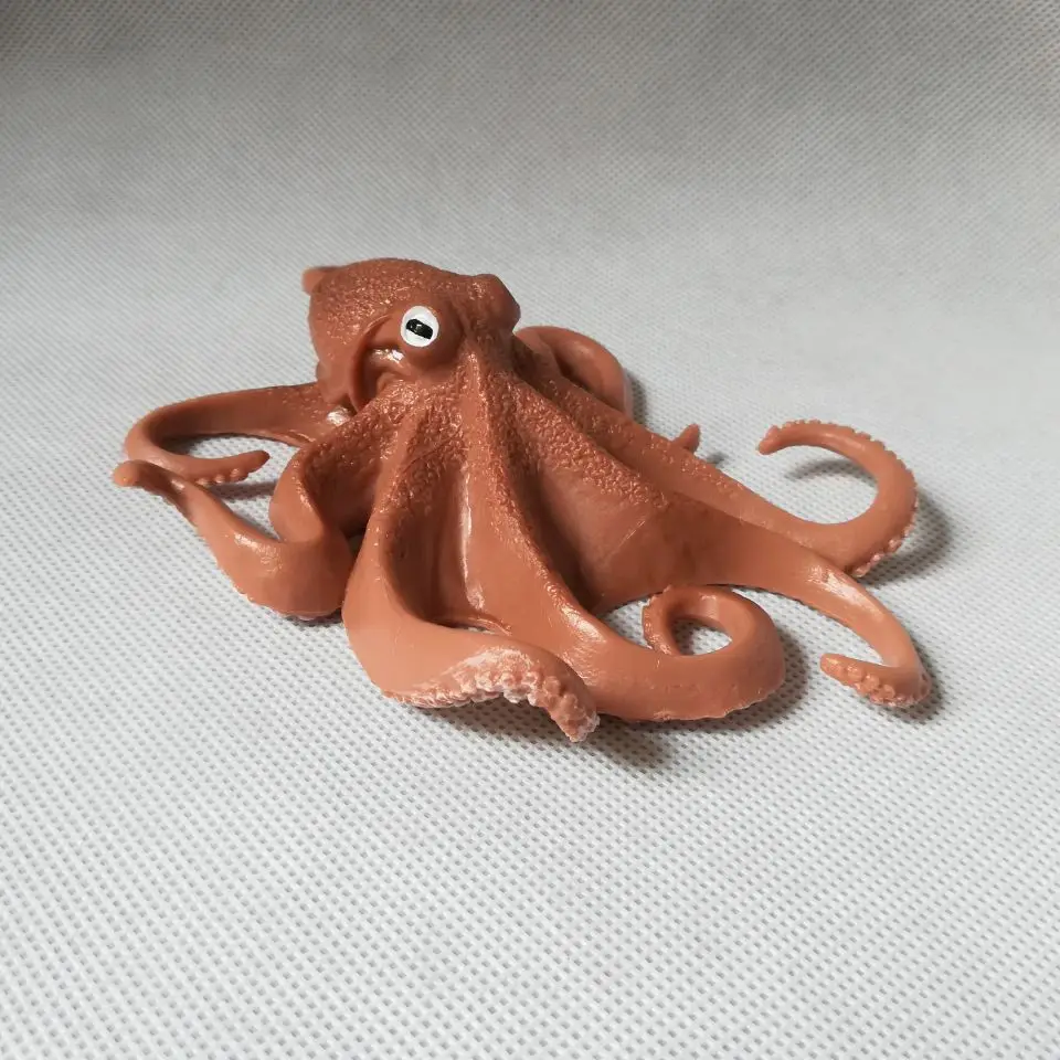 Echtes Spielzeug Oktopus Statisches Kunststoffspielzeug ca. 14x10cm Modell Umweltkognition Dekoration Spielzeug Weihnachtsgeschenk b0552