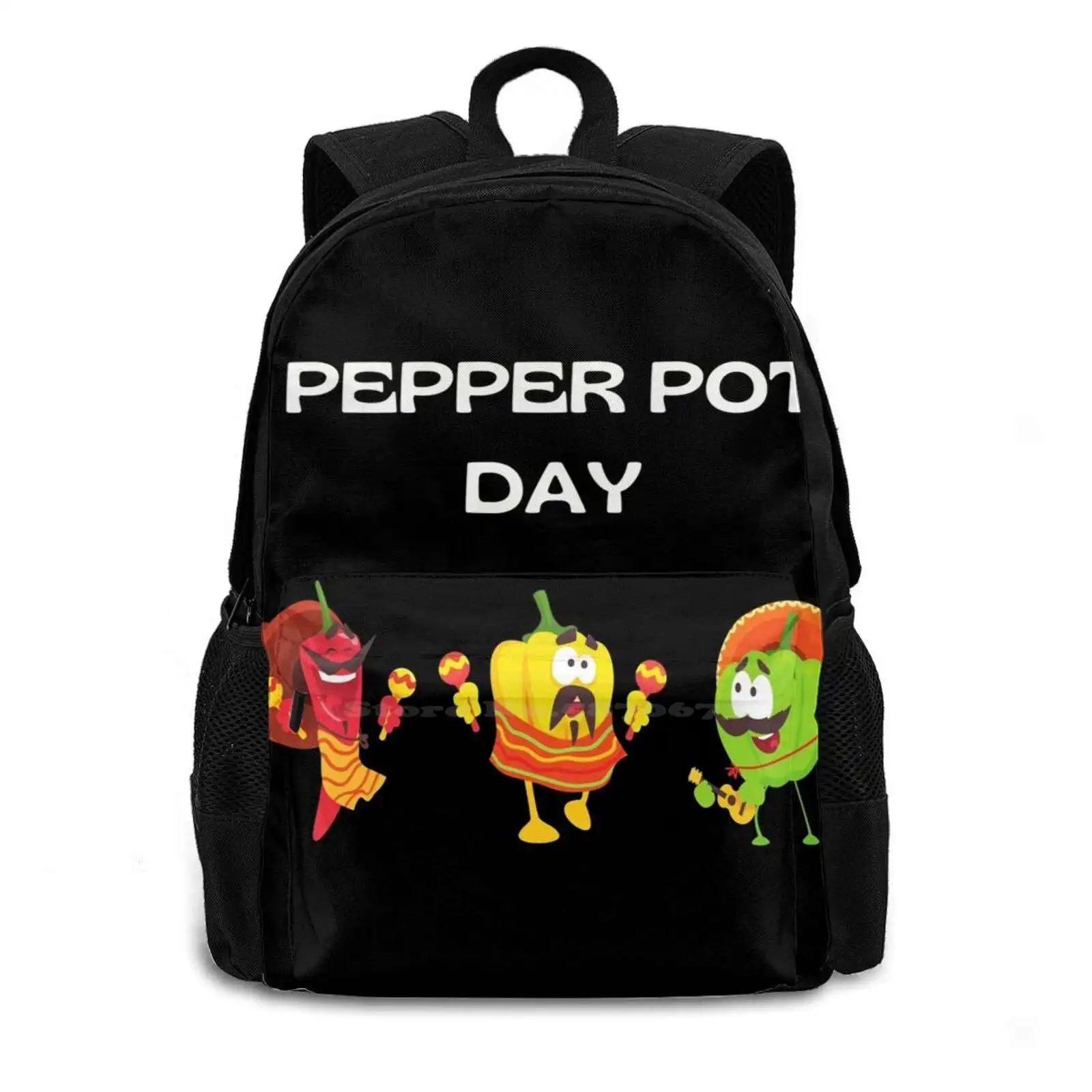 Pepper Pot Day Hot Sale Schoolbag Backpack Fashion Bags Red Bell Peppers Green Peppers Pepper Plant Fruits Abstract Modern