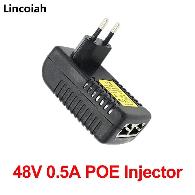 

48V 0.5A CCTV Security Surveillance PoE Power Supply 24W POE Wall Plug POE Injector Ethernet Adapter IP Camera Phone US EU Plug