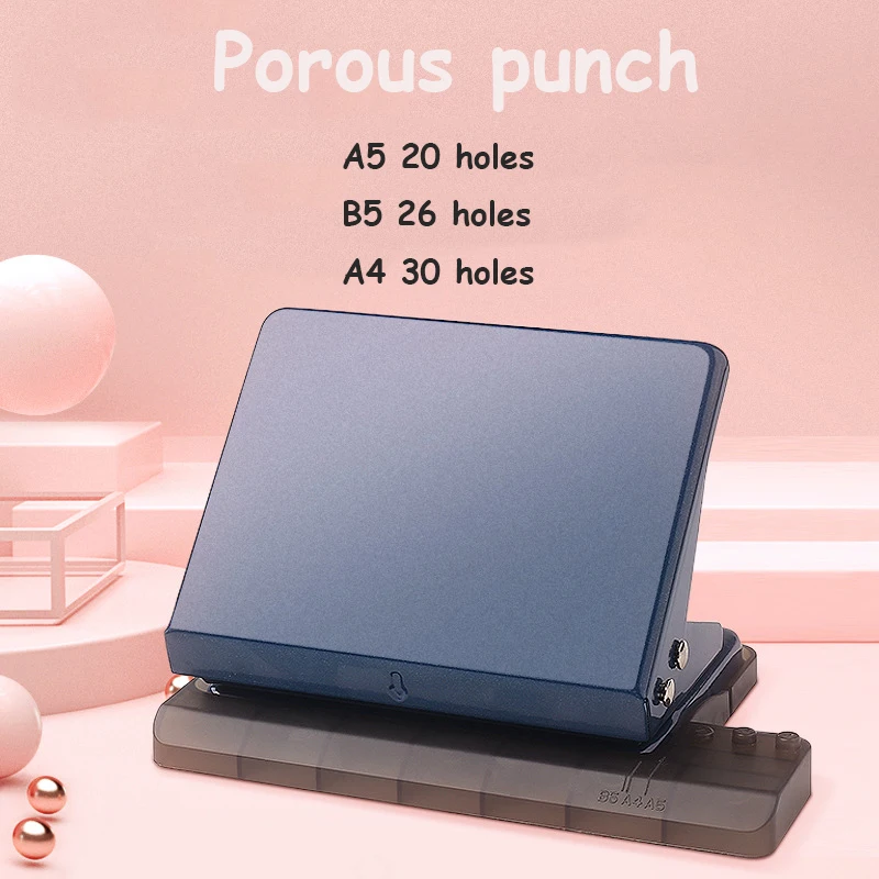 White KW-trio Multi-hole Puncher Loose-leaf Punch 26 Holes B5 Student Stationery Binding 30 Holes A4 Binding Ring Hole Puncher