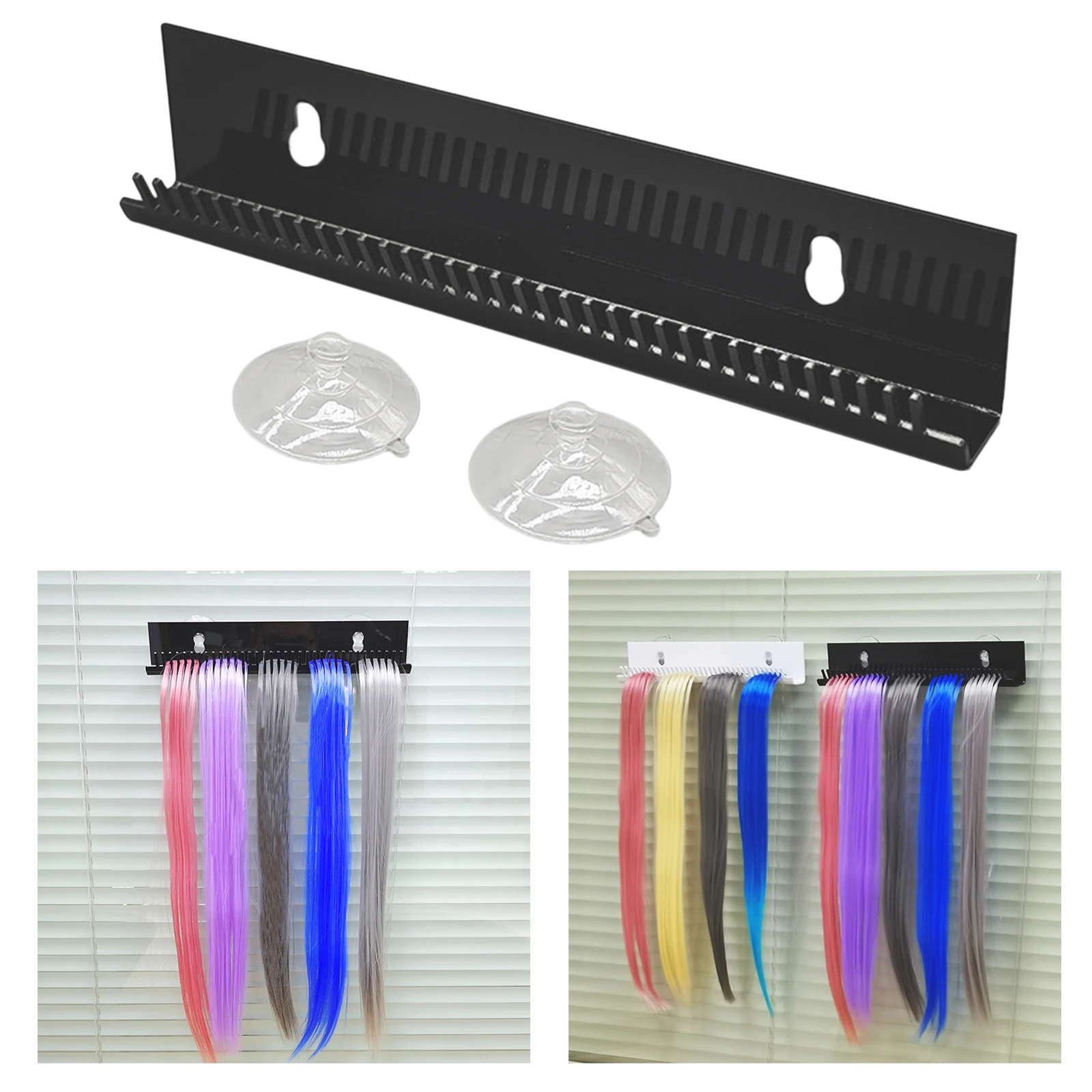 

Hair Salon Spa Hair Extensions Display Storage Holder for Braiding - Black