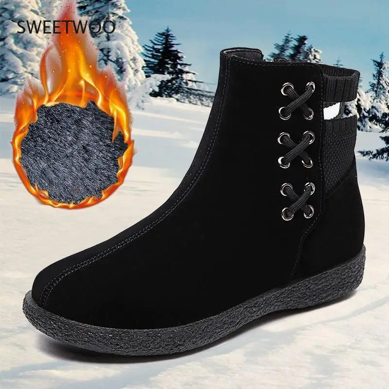 

Women's Zipper Snow Boots Warm Ankle Boots Winter Shoes XL 43 2021